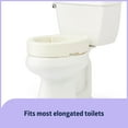 Medline Elongated Hinged Toilet Seat Riser, 3.5 inch, 400 lb Weight