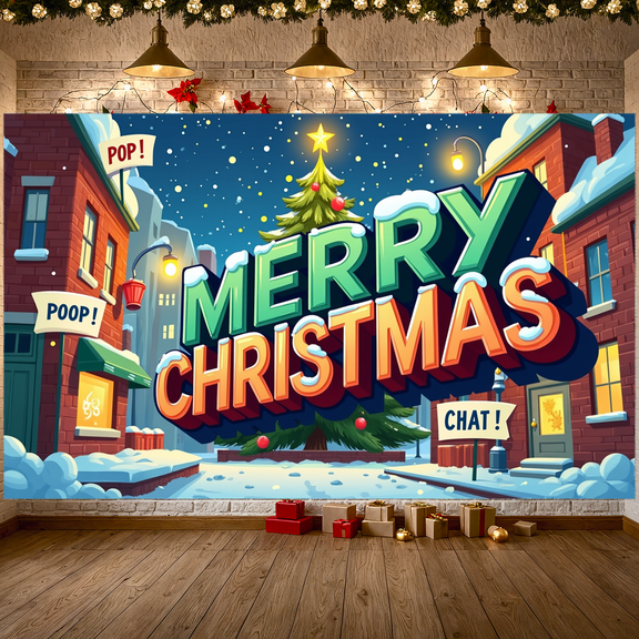 Snowman Design Merry Christmas Holiday Banner for Winter Celebration Home Decor Christmas Party Indoor Decoration