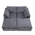thumbnail image 6 of 68.5" Loveseat Sofa with 2 Ottoman, Modular Sofa Sleeper Couch Set Upholstered Couch for Living Room Apartment Small Space, Chenille  Grey, 6 of 7