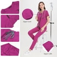 thumbnail image 5 of VIAOLI Zipper Scrubs for Women Set Work Utility Modern Nursing Uniform Athletic Healthy Beauty Wear Elastic Suit 8 Pockt, 5 of 6
