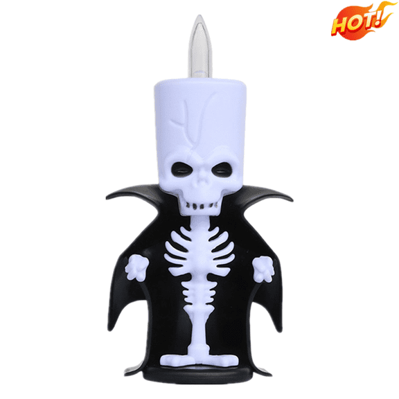 DGMIOCS Halloween LED Candle Light, Mini Skull Body Flameless Tealight Lamp Halloween Tabletop Decor