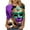 X-Multicolor#9, variant on DDAPJ pyju Mardi Gras Going Out Tops for Women Carnival Mask Graphic Blouse Tee Mid-length 3/4 Sleeves Shirts Woman Casual Parade Tops Multicolor XL