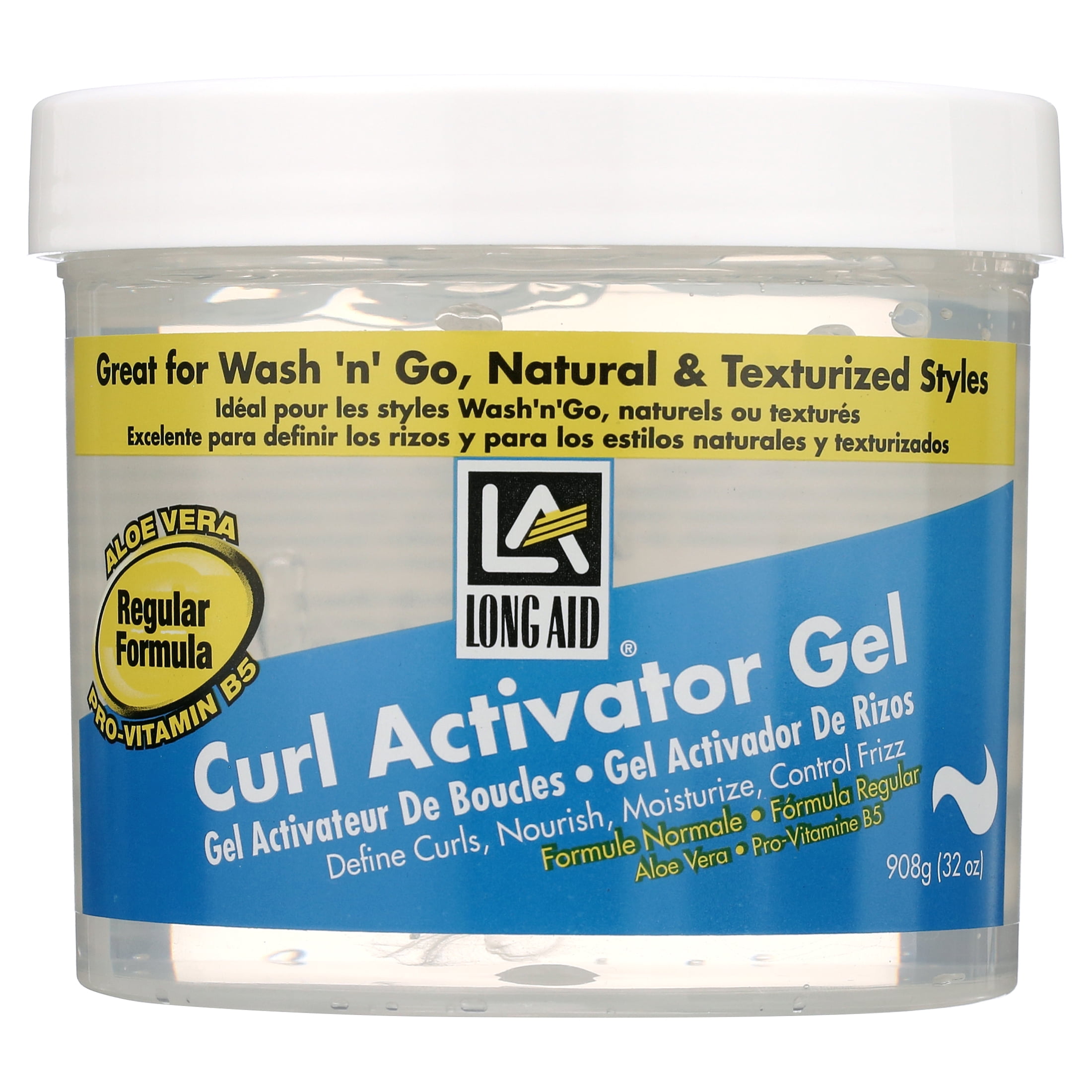 (2 pack) Long Aid Curl Activator Hair Styling Gel Regular, 32oz., Moisturizing, Unisex