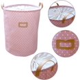 thumbnail image 2 of Collapsible Round Children/Kids Laundry Baskets with Handles for Bedroom (Pink), 2 of 5