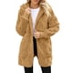 thumbnail image 2 of Chaqueta de Mujer con Cremallera, Bolsillos, Sudadera Larga Extragrande con Capucha, Mangas Largas y Suave, Abrigo de Peluche Cálido Marrón L, 2 of 8