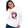 thumbnail image 4 of Paint Pink Ribbon Breast Cancer Aware Women Crewneck Sweatshirt Brisco Brands M, 4 of 6