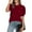 Red, variant on Womens Summer Tops Dressy Casual Short Sleeve Tunic Blouse Business Pleated Crew Neck Loose Flowy Shirts Black XXL