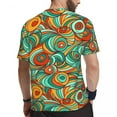 thumbnail image 3 of T Shirt For Men Swirling Retro 70S Couple Abstract Lines Vintage Sportswear Summer Novelty Tee Shirt, 3 of 7