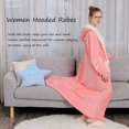 thumbnail image 2 of ZHAOCHENG Bata de mujer con cremallera, bata de baño para mujer, bata con capucha, bata de felpa polar, ropa de dormir cálida, pijama largo, camisón, 2 of 5