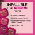 thumbnail image 5 of L'Oreal Paris Infallible Up to 24H Fresh Wear Soft Matte Blush, Fearless Coral, 1 kit, 5 of 7