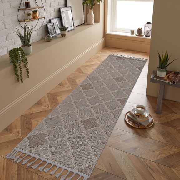 Collection 2X8 Cream /Trellis Indoor/Outdoor Area Rug