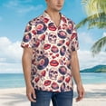 thumbnail image 3 of Fuzoiu record rock Skull lips Print Hawaiian Shirt for Men, Summer Beach Casual Short Sleeve Button Down Shirts, Men’s Beach Summer Shirts with Pocket,Large, 3 of 7