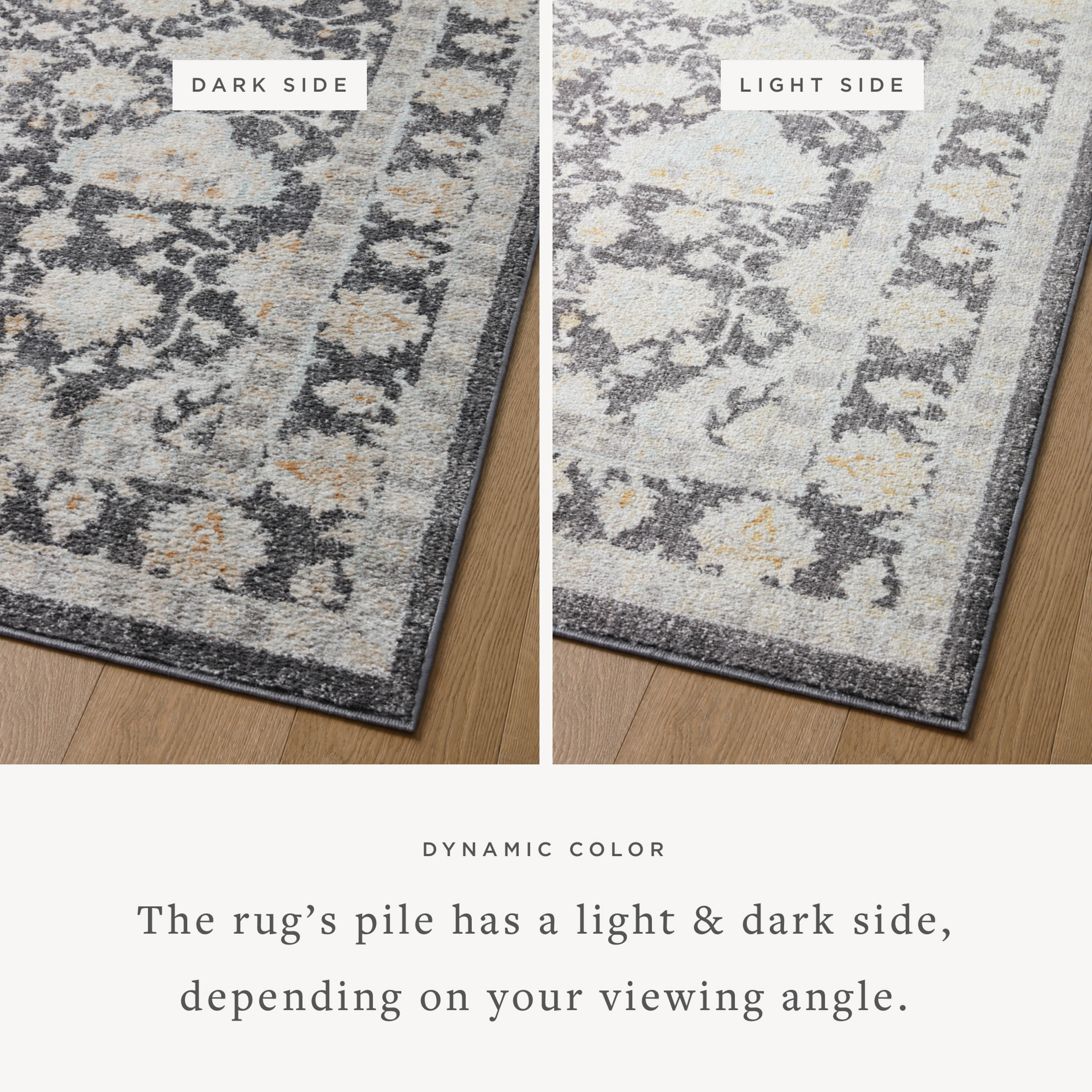 Loloi Monroe Charcoal / Natural 5'-3" x 7'-9" Area Rug