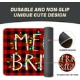 thumbnail image 3 of Tapis de Porte Joyeux et Lumineux Tapis de Noël Intérieur Extérieur Carreaux Rouges Tapis de Noël pour Porte d'Entrée Décorations de Vacances 17 Pouces x 30 Pouces, 3 of 5