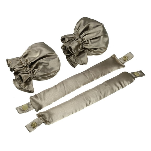 Vocoste 4 Pcs Heatless Hair Curler Satin Curling Rod Headband with Hair Caps Set for All Hair Types Champagne