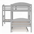 thumbnail image 2 of Gray Twin L-Shaped Bunk bed with trundle, space-saving & versatile. Sturdy pine structure for long-term use., 2 of 13
