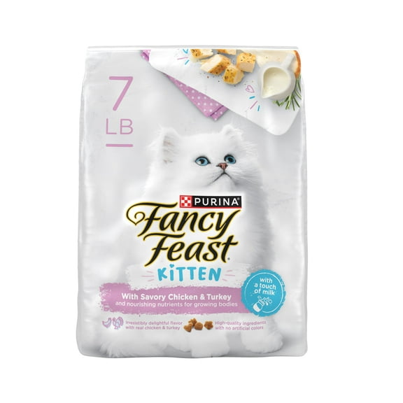 Purina Fancy Feast Indoor Dry Kitten Food, Chicken & Turkey, 7 lb Bag