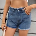 thumbnail image 6 of TIANZEN High Waisted Denim Shorts Women Distressed Stretchy Baggy Jean Shorts Hem Casual Short Jeans Chafing Shorts for Women Women Shorts Set, 6 of 7