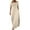 Khaki, variant on Luxalzxs Vacation Dresses for Women 2025 Casual T-Shirts Maxi Dresses Side Split Long Boho Dress Soft Comfortable Short Sleeve V Neck Beach Dress with Pockets