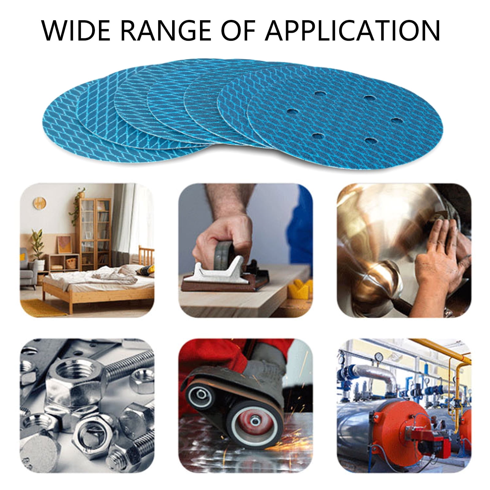 100Pcs 5inch 8 Hole Sanding Disc 125mm Orbital Sander Sandpaper Abrasive Tool For Rhombus Sanding Disc Replacement