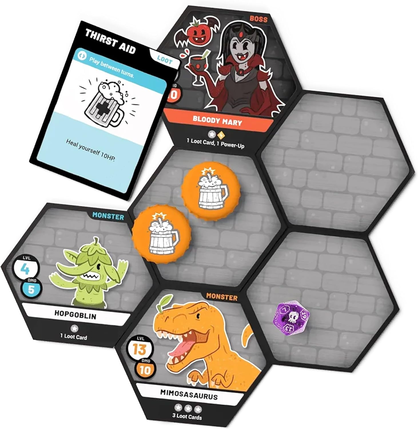 Rollacrit: Heroes of Barcadia Board Game: a Dungeon Exploration Drinking Game