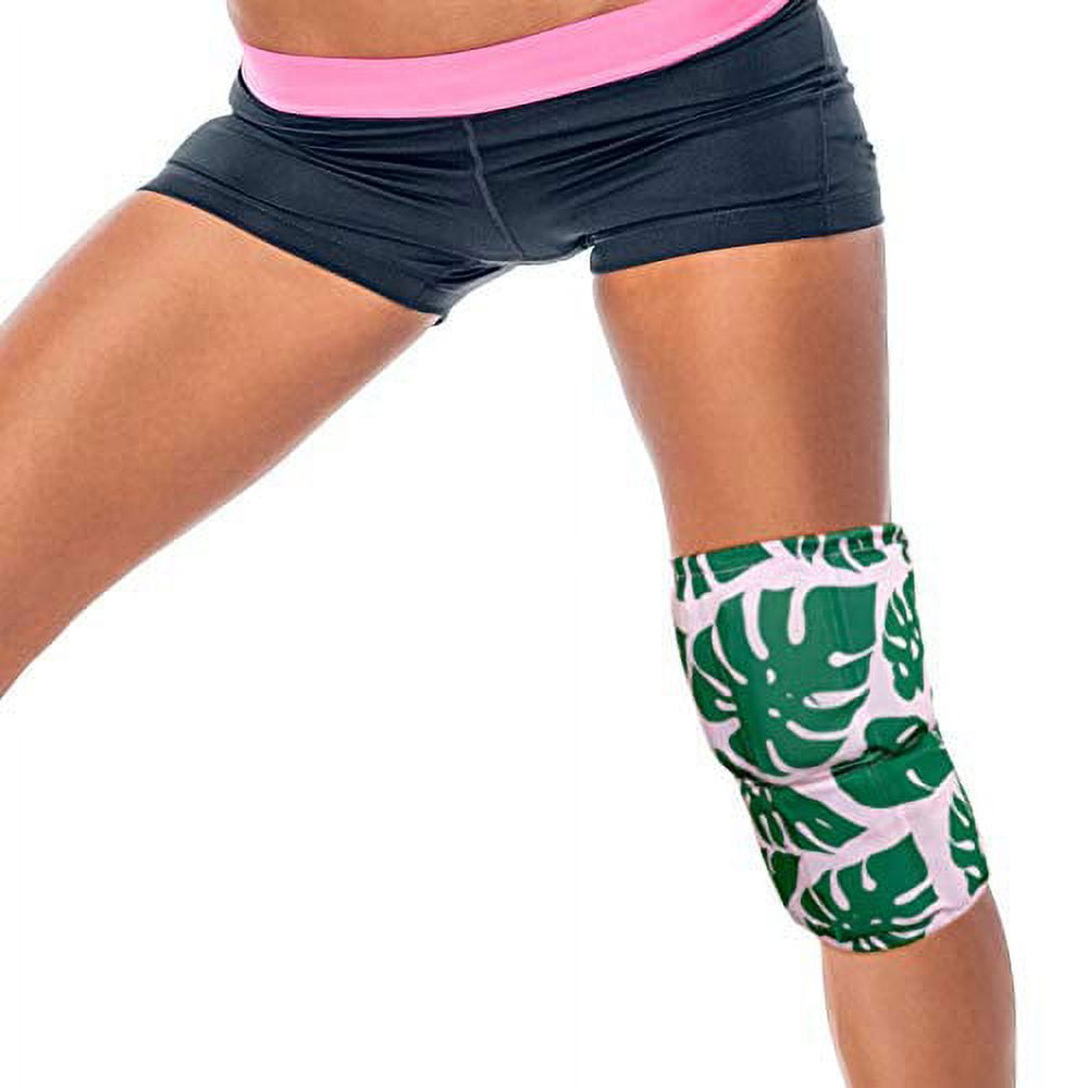 HurtSkurt - 2 in 1 - Harness-Free Fashionable Cold Therapy Compression Gel Sleeve & Ice Pack Stretch-to-Fit Small (Island Palm)