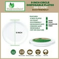 thumbnail image 3 of BioGreenChoice Eco-Friendly White 9 in. PFAS-FREE Fiber/Bagasse Disposable Plates (500 Count), Heavy Duty Paper Plates- Microwave safe (9 inch), 3 of 6