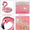 thumbnail image 4 of Flamingo Glitter Inflatable Swimming Ring - Adult & Kids Pool Buoy for Pool Parties, 4 of 6