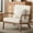 Beige, New Armrest, variant on CDCASA Mid Century Modern Accent Chair, Linen Upholstered Reading Armchair with Wood Frame, Living Room Chairs with Pillow, Comfy Chairs for Bedroom, Beige