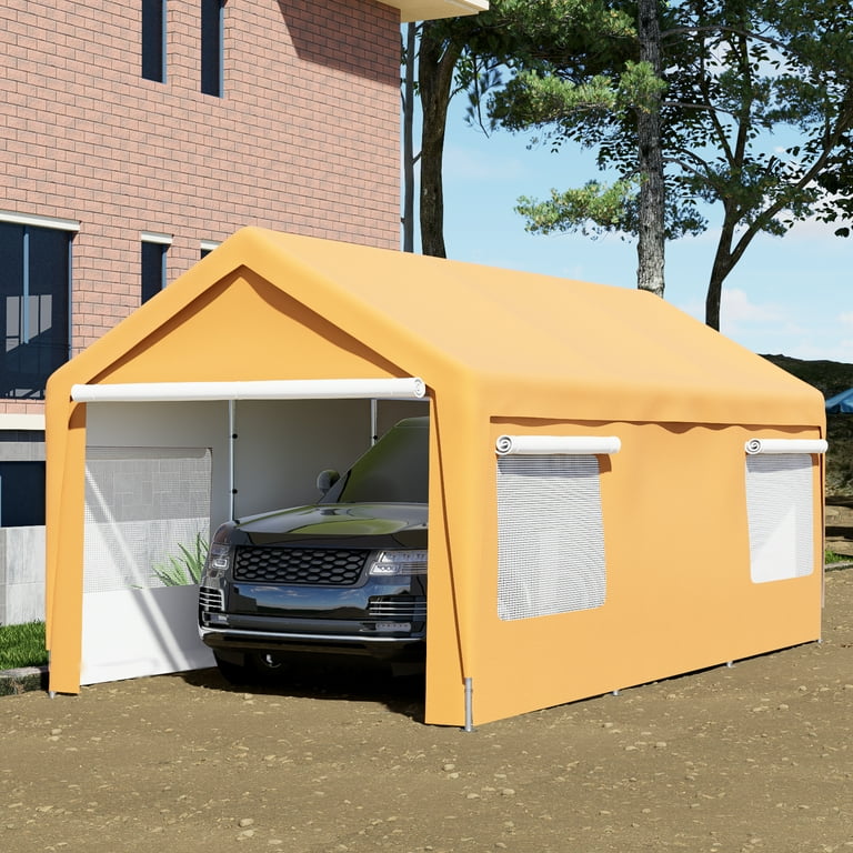 Gymax 9x17 Ft Heavy Duty Carport Canopy PE Car Tent Steel, 54% OFF