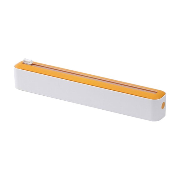 ZJDOAK Plastic Wrap Dispenser with Cutter - Upgrade Practical Refillable Cling Wrap Aluminum Tin Foil Organizer for Drawer, Food Cling Film