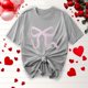 thumbnail image 5 of Primavera Top Mujeres Moda Casual Nueva Cinta de Arco Impresa Cuello Redondo Camiseta de Manga Corta, Camiseta de Cuello Tripulado, 5 of 8