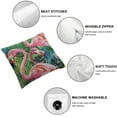 thumbnail image 4 of Nawypu Watercolor Flamingo Tropical Green Pink Pillow Cover Farmhouse Decorative Throw Pillow Cover Square Cushion Case for Home Sofa Couch Decoration 2pcs, 4 of 6