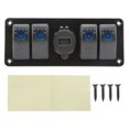 thumbnail image 1 of Panel de interruptor combinado 4 en 1, Cargador USB Dual, pantalla LED de voltaje, apto para UTV, ATV, camión, remolque, autobús, yate, barco Jadeshay  A, 1 of 8