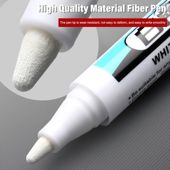 White Permanent Marker Pen for Art, Crafts, DIY Projects, Waterproof Acrylic Paint Pen for Rock, Metal, Plastic, Wood, Glass, Ceramic Writing & Drawing Tool
