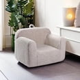 thumbnail image 5 of Kids Snuggly-Soft Sherpa Chair, Cuddly Toddler Foam Chair for Boys and Girls, Light Grey, 5 of 9