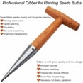 thumbnail image 2 of Long Handle Garden Tool for Planting Seeds Bulbs,Garden Sow Bulb Planter Manually Operated Metal, Hand Wood Dibble Tool, 2 of 5