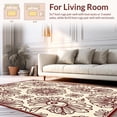 thumbnail image 2 of ODIKA 3'x5' Machine Washable Non-Slip Area Rug, Sophisticated Boho with Abstract Floral Interlocking and Contours High Traffic Rug, Beige, 341174, 2 of 7