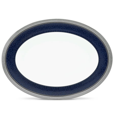 Noritake Odessa Cobalt Platinum Small Oval Platter