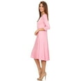 thumbnail image 4 of Women's Casual Basic Comfy 3/4 Sleeve Flare A-line Midi long maxi Dress, 4 of 5