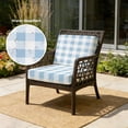 thumbnail image 2 of Outdoor Patio Cushion Covers 4 Pack Blue Plaid Patio Chair Cushion Covers with Ties and Zipper Buffalo Watercolor Check Stripe Waterproof Outdoor Seat Cushion Covers for Patio Furniture 20"x18", 2 of 9