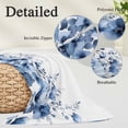 thumbnail image 3 of Blue Blooms Floral Throw Pillow Covers, Farmhouse Spring Flowers Botanical Soft Breathable Pillow Cases with Invisible Zipper, Queen Size Pillowcases for Couch Bed Sofa Chair 20x30 Inches, 3 of 9