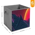thumbnail image 6 of Collapsible Oxford Fabric Storage Cubes with Handles, Large Mid Foldable Oxford Cloth Bins Set of 2/6, Closet Organizers for Shelves Clothes Home Kitchen Toy - Neon Valley Cyber Future-2, 6 of 7