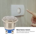 thumbnail image 4 of 2pcs 19mm Flat Waterproof Momentary Stainless Steel Metal Push Button Switch (Silver), 4 of 6