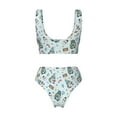 thumbnail image 2 of Honeii Winter Wonderland Light Blue Print Women’s Bikini Set,Two Piece Swimsuit Bathing Suits,Stylish High Elasticity Swimwear for Beach and Pool, 2 of 7