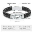 thumbnail image 2 of Infinity Black Leather Bracelet Funeral Urns Braslets for Cremation Ashes Holder for Family Pet Cremation Jewelry for Ashes, 2 of 9