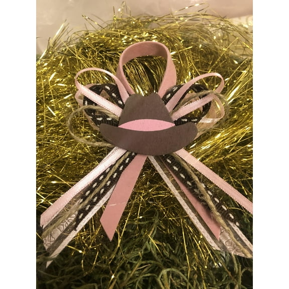 Charmed Wild Wild West CowBoy Corsage Pin Baby Shower Favors for Baby Girl; 12 pieces; Pink Cowboy Hat