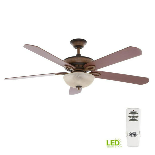 Hampton Bay Asbury 60 In Led Indoor Gilded Espresso Ceiling Fan With Light Kit Com - Hampton Bay 60 Inch Ceiling Fan With Remote