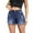 Dark Blue, variant on Bermuda Shorts for Women Mid-Rise Ripped Denim Shorts Casual Cutoff Stretch Jeans Shorts Summer Plus Size Curvy Jean Shorts with Pockets Blue S