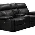 thumbnail image 4 of Contemporary Plush Faux Leather Upholstered Living Room Reclining Loveseat, Black, 4 of 5